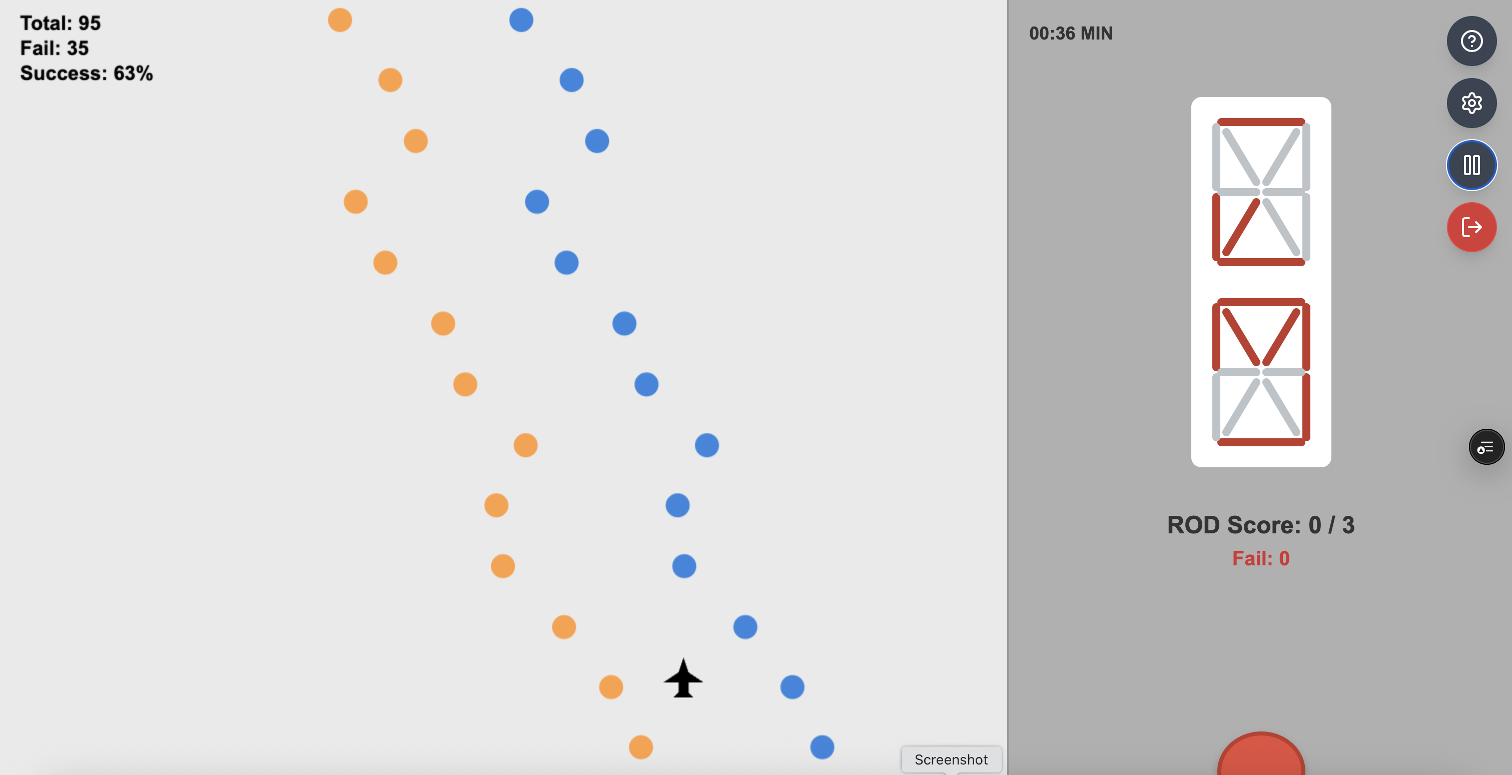 Capacity Test ROD task: comparing the two stacked stick figures
