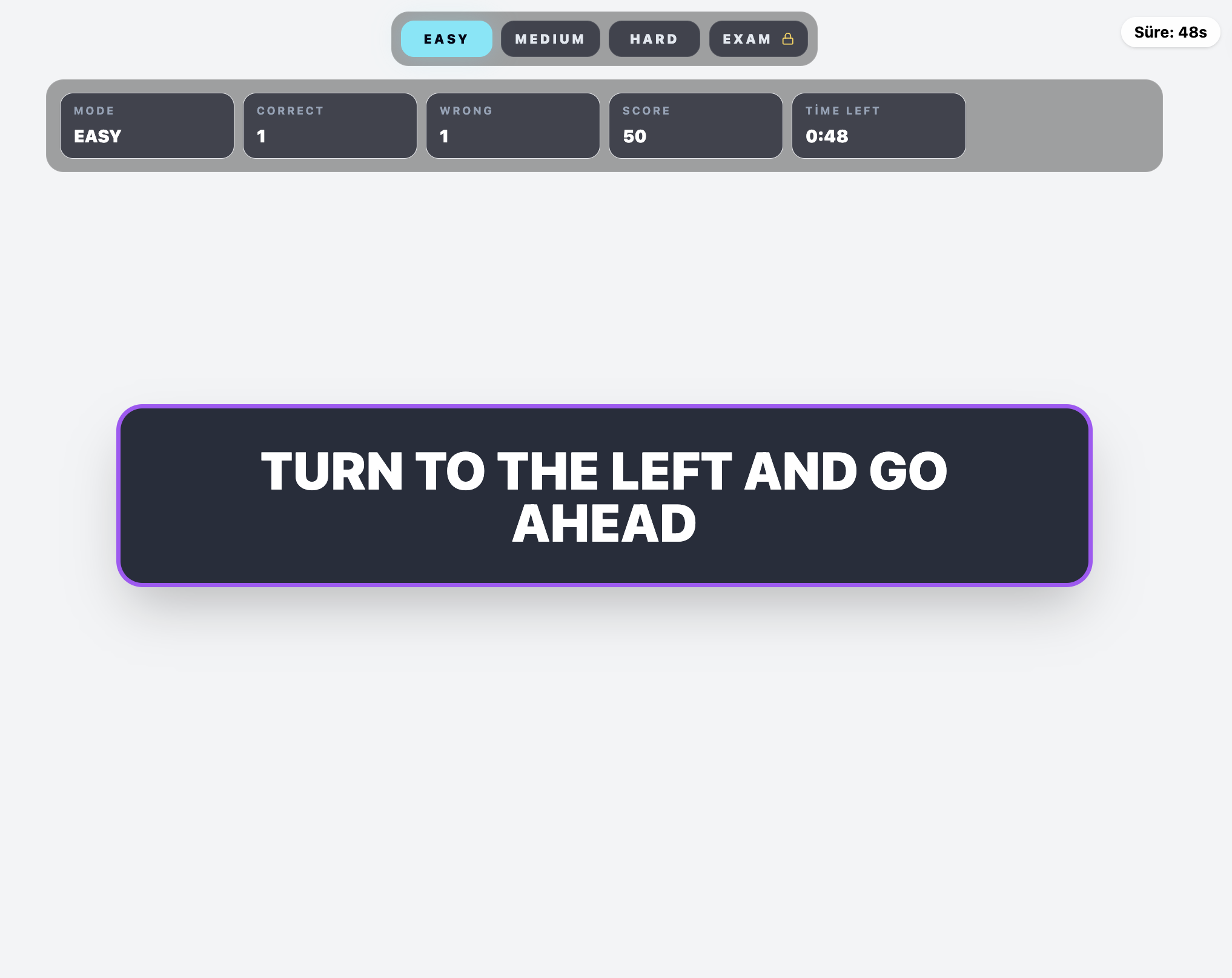 Spatial Orientation 2D DM2 step 2 ekranı
